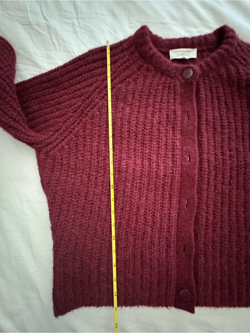 Sezane Emile Burgundy Cardigan - Picture 6 of 6